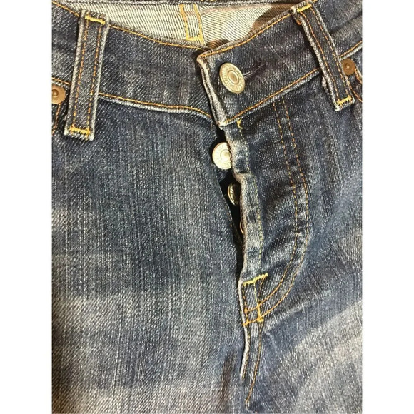 Womens 7 For All Mankind Jeans Size 26 Waist Boycut Button Fly Cropped Raw Hem - Picture 5 of 6